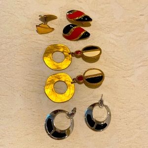 Geometric earring “gems” galore!  Four pairs of “sharp” pierced earrings!